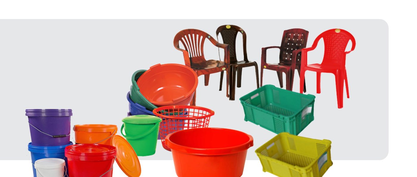 Atlas Relief Services Plastic Production range — buckets, basins, chairs, crates