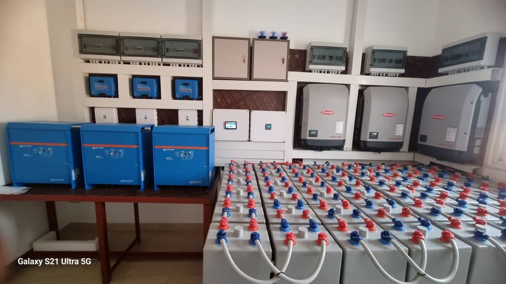 Battery bank in inverter room