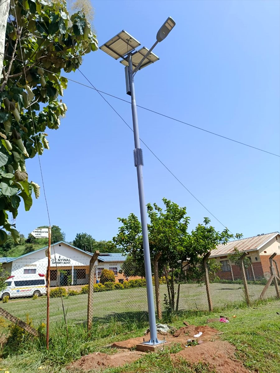 Solar street lighting installation